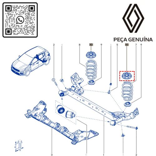 RN 218906 8200218906 APOIO SUP. DA MOLA TRAS. KARDIAN - 4